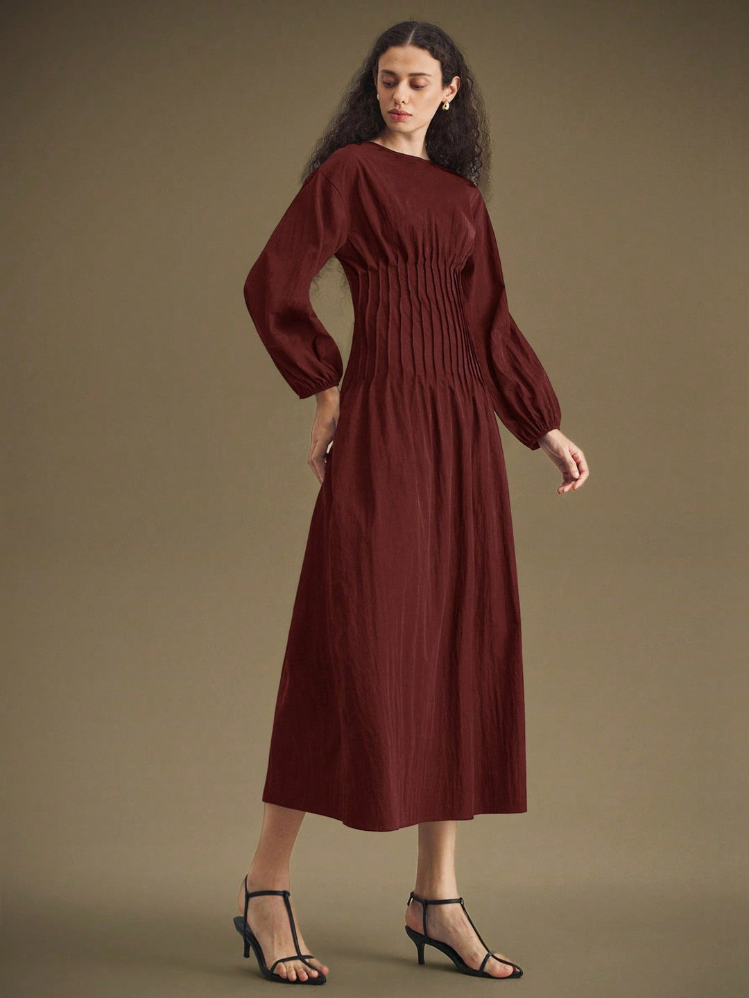 SHEIN Maxi ruha, bordó