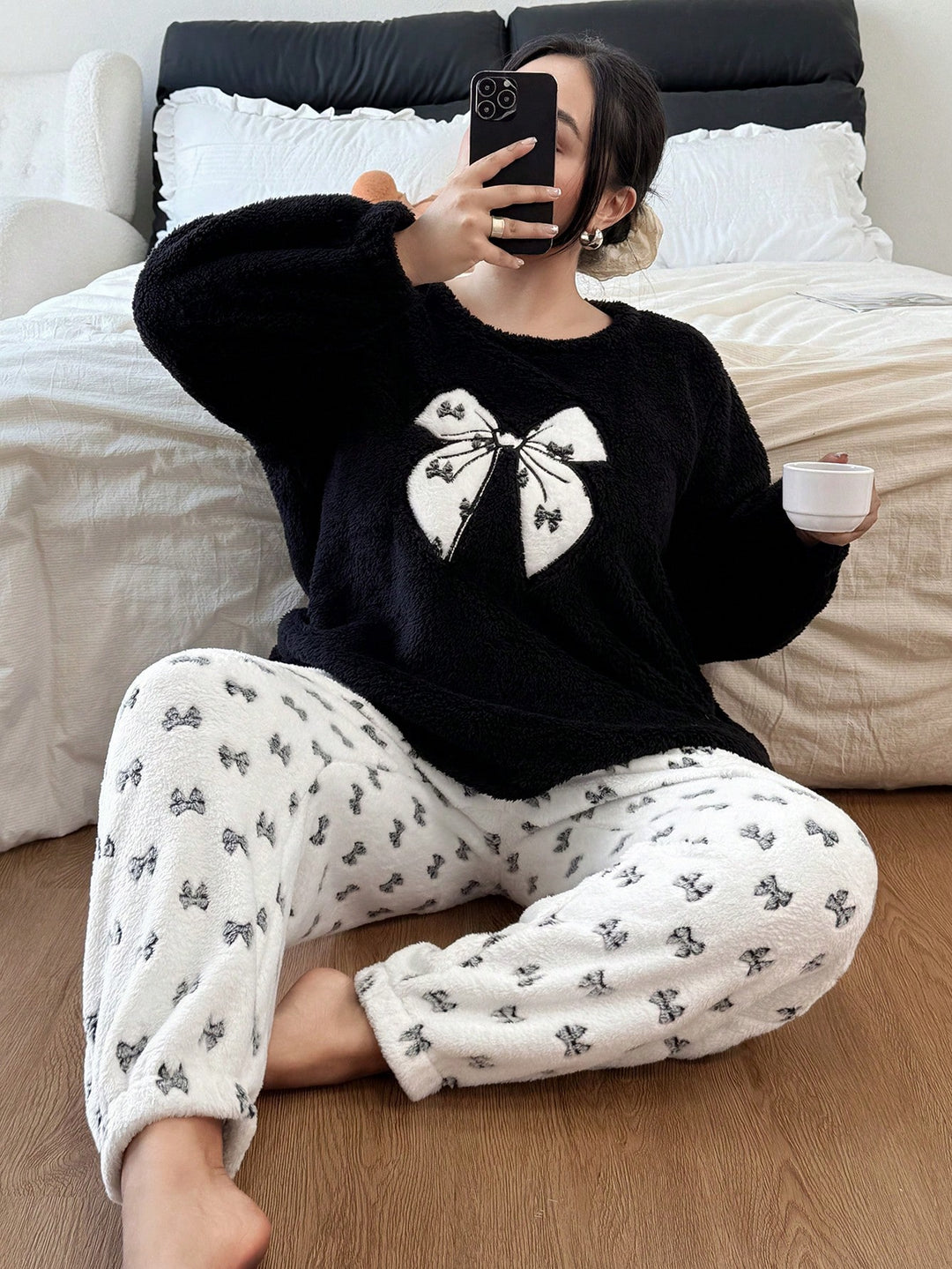 Set pijamale SHEIN, negru