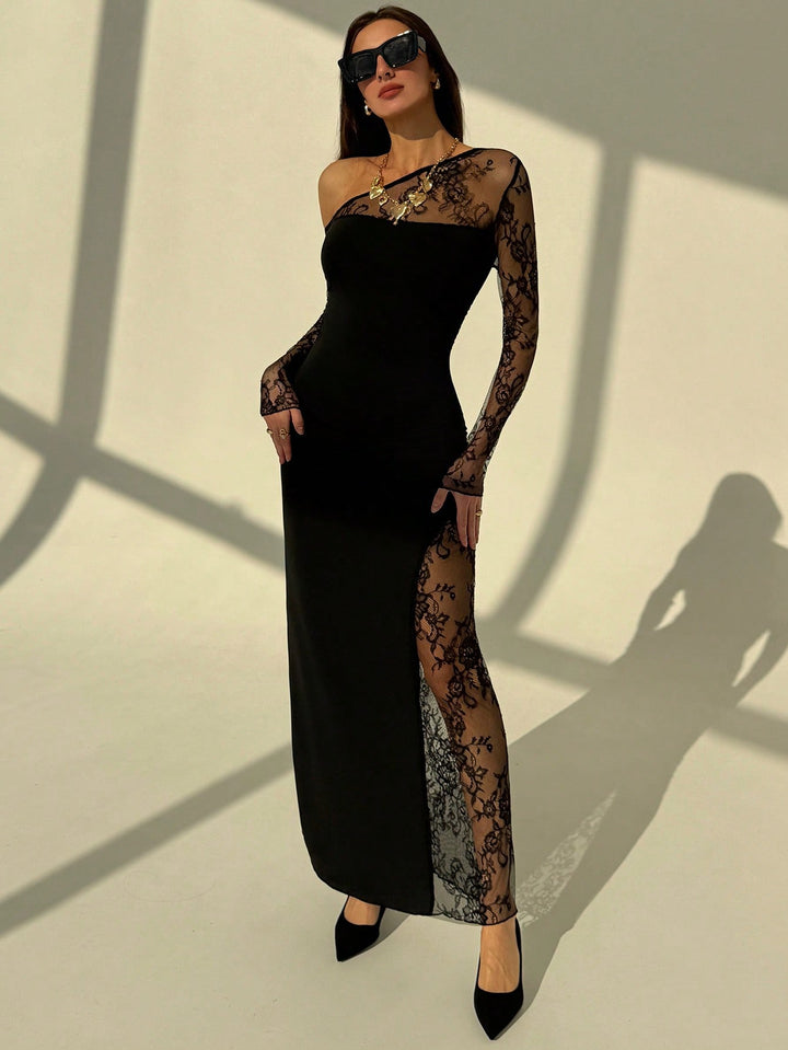 SHEIN maxi ruha, fekete