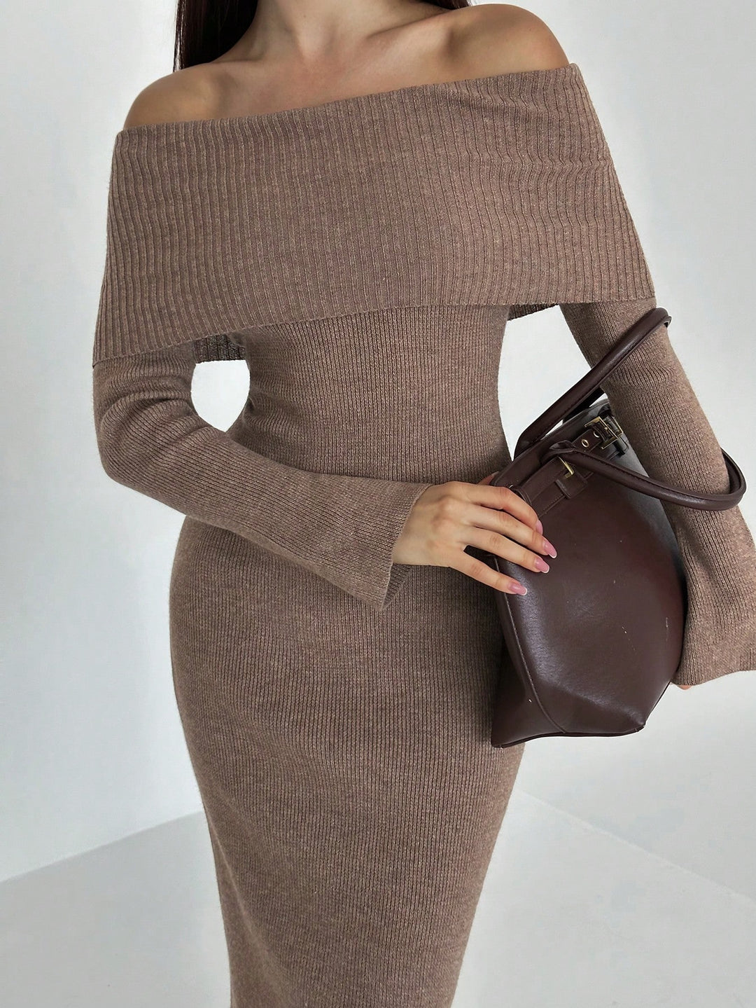 SHEIN maxi ruha, barna