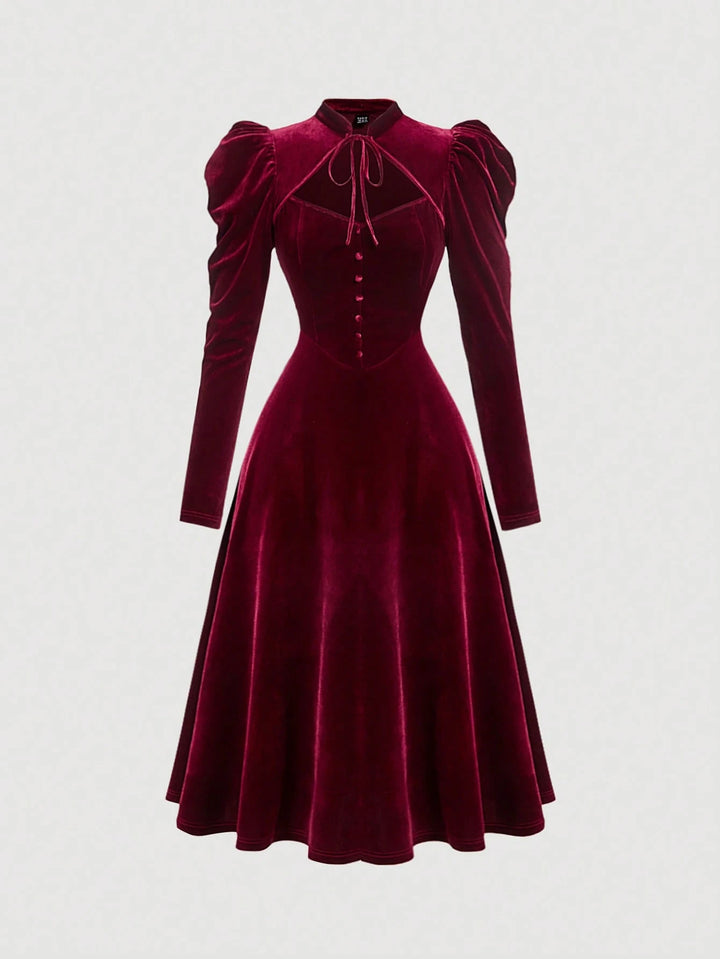 Shein Curve+ burgundi midi ruha