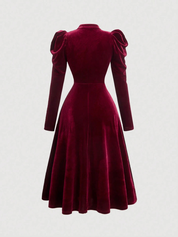 Shein Curve+ burgundi midi ruha