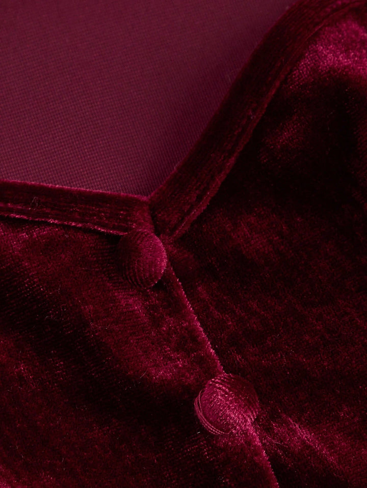 Shein Curve+ burgundi midi ruha