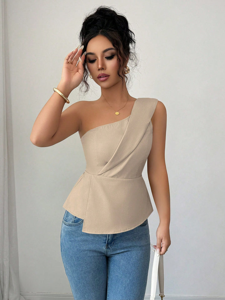 SHEIN ujjatlan felső, khaki
