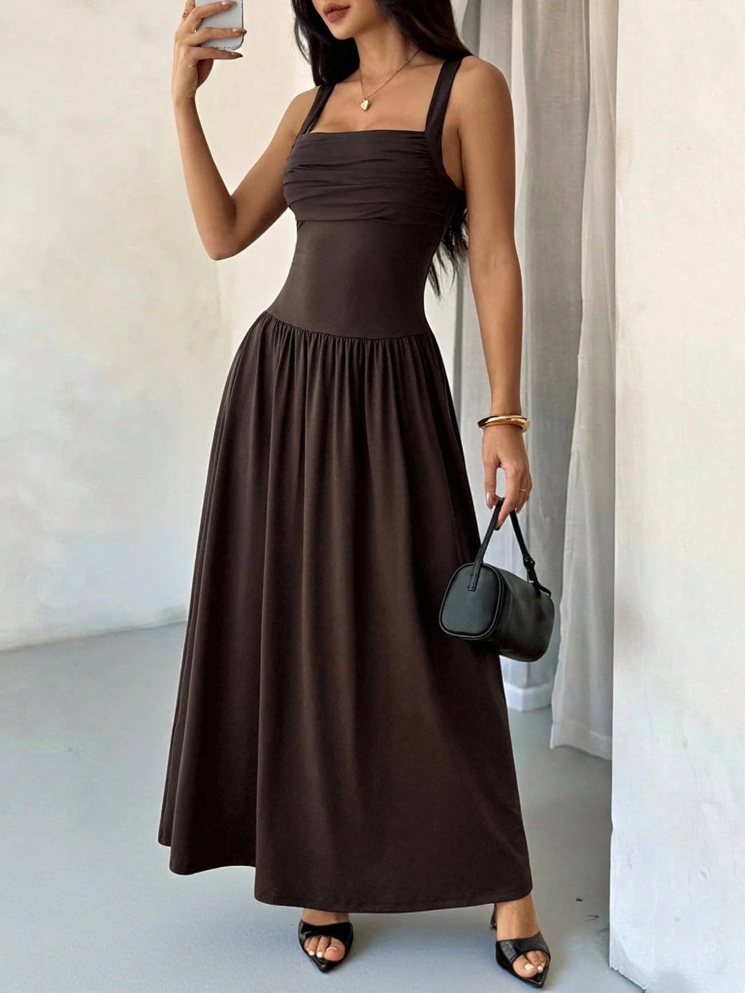 Rochie maxi SHEIN, maro