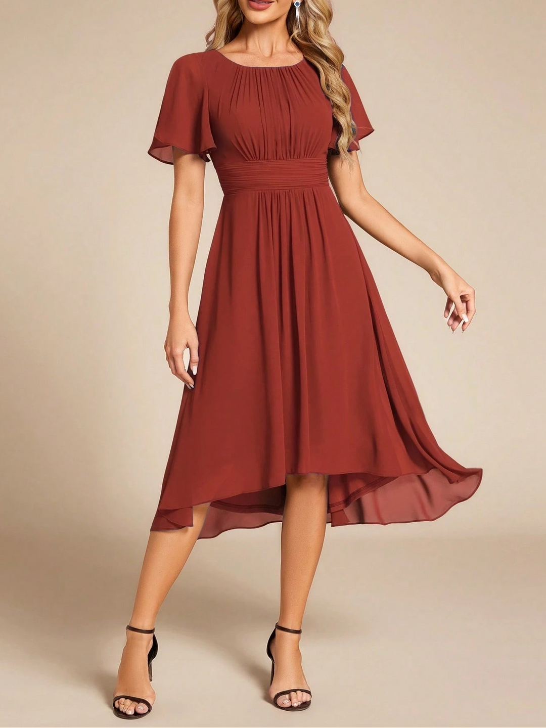 Rochie midi SHEIN, maro