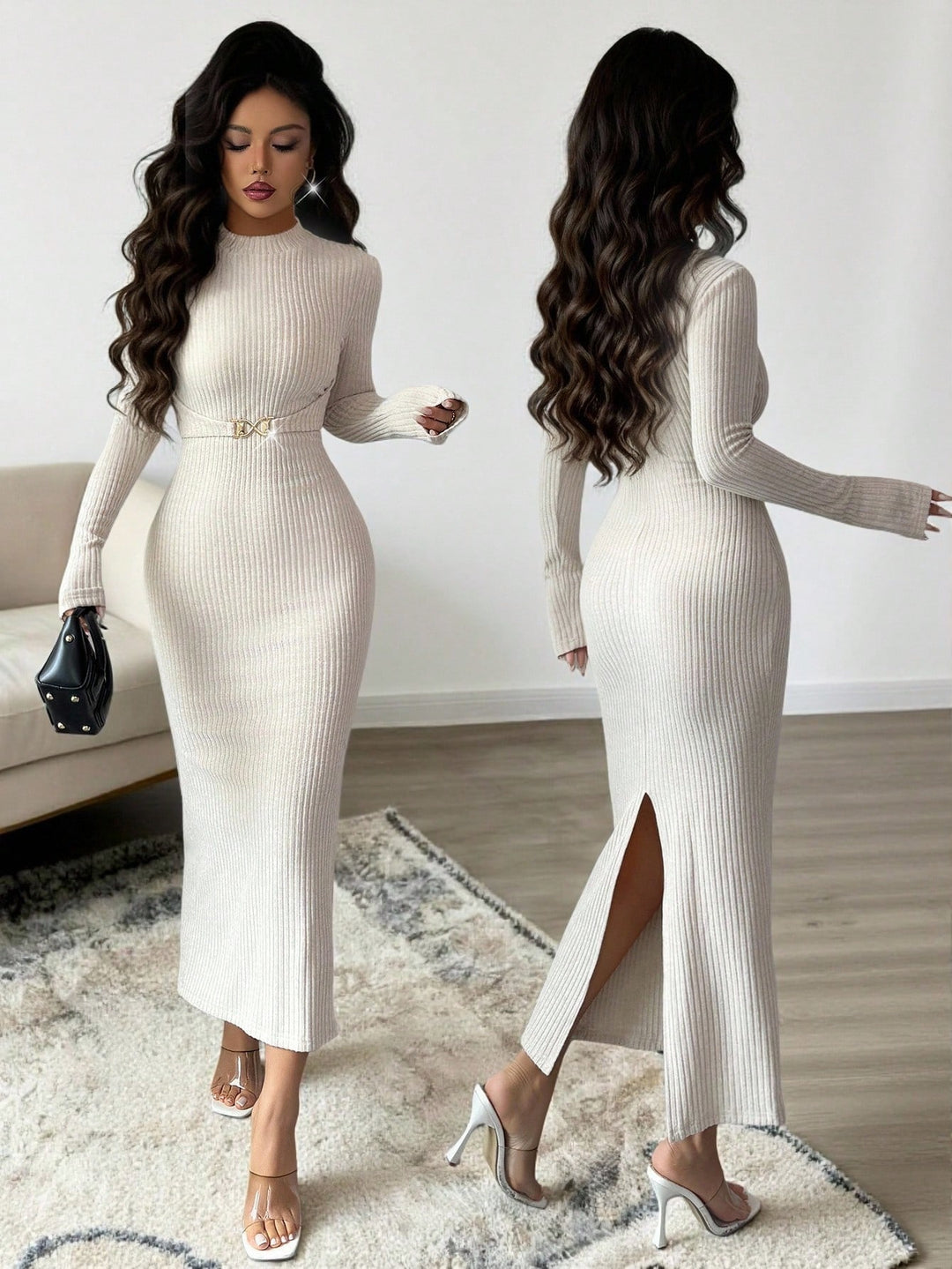 Rochie midi SHEIN, portocaliu