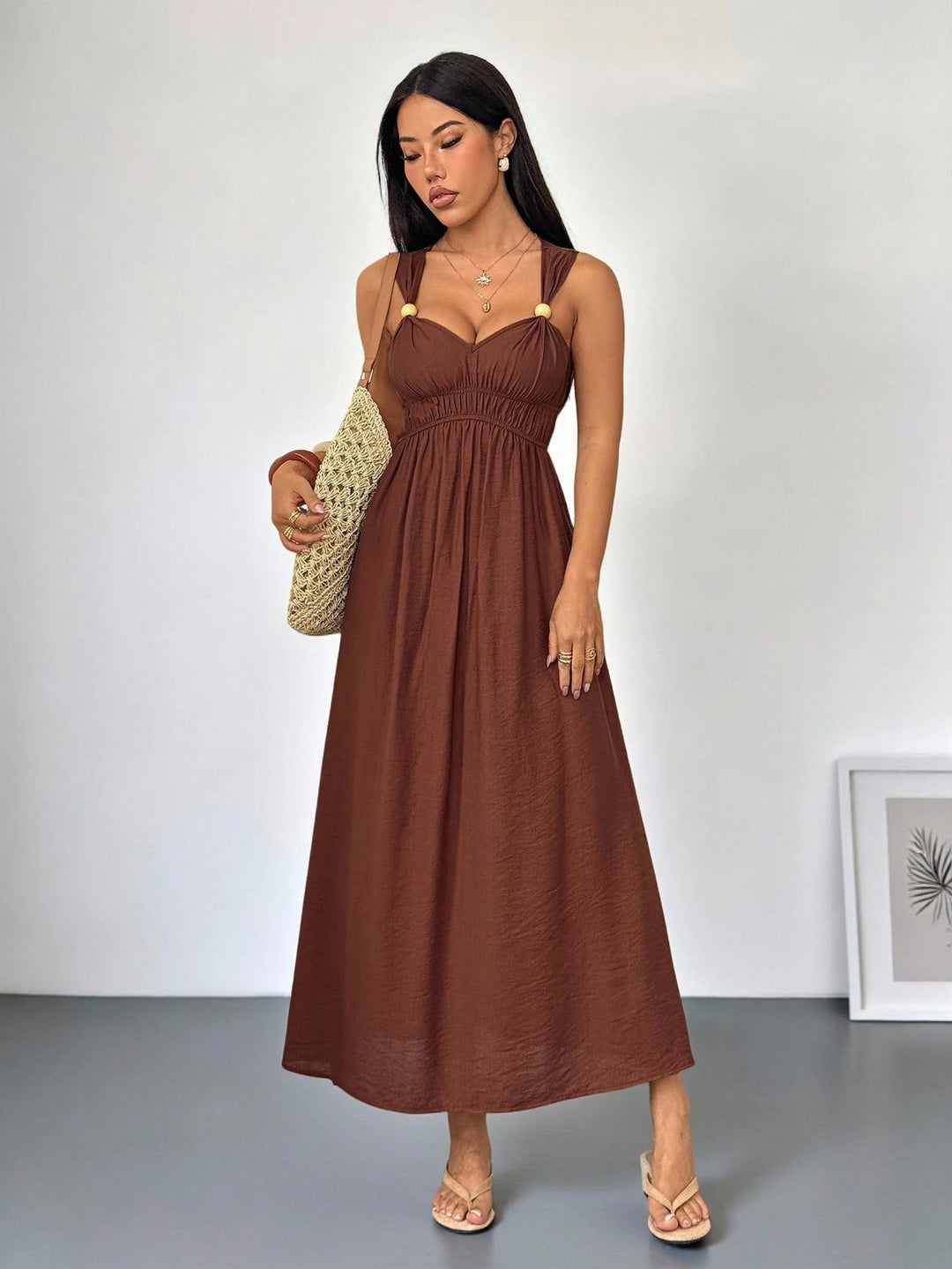 Rochie maxi SHEIN, maro