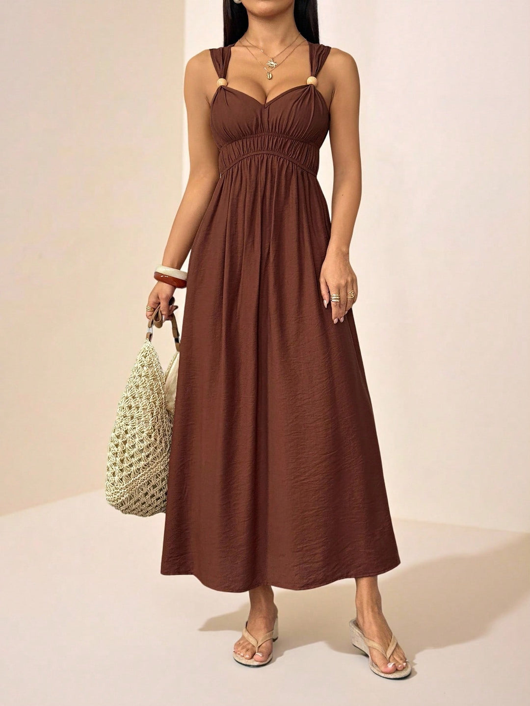 Rochie maxi SHEIN, maro