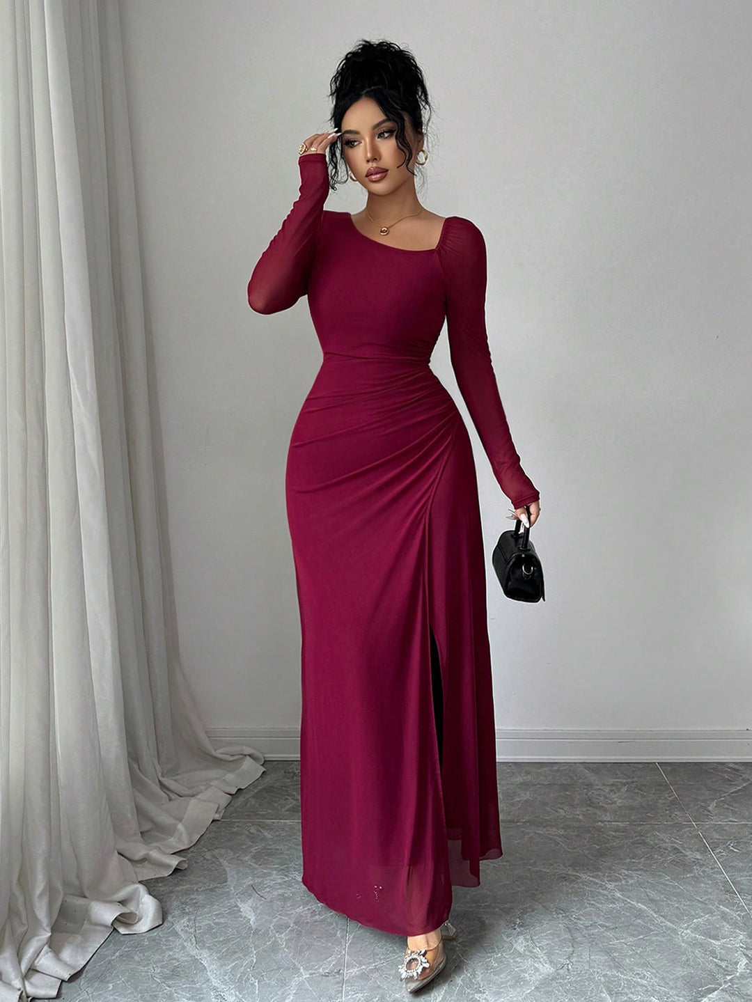 Rochie midi SHEIN, vișiniu