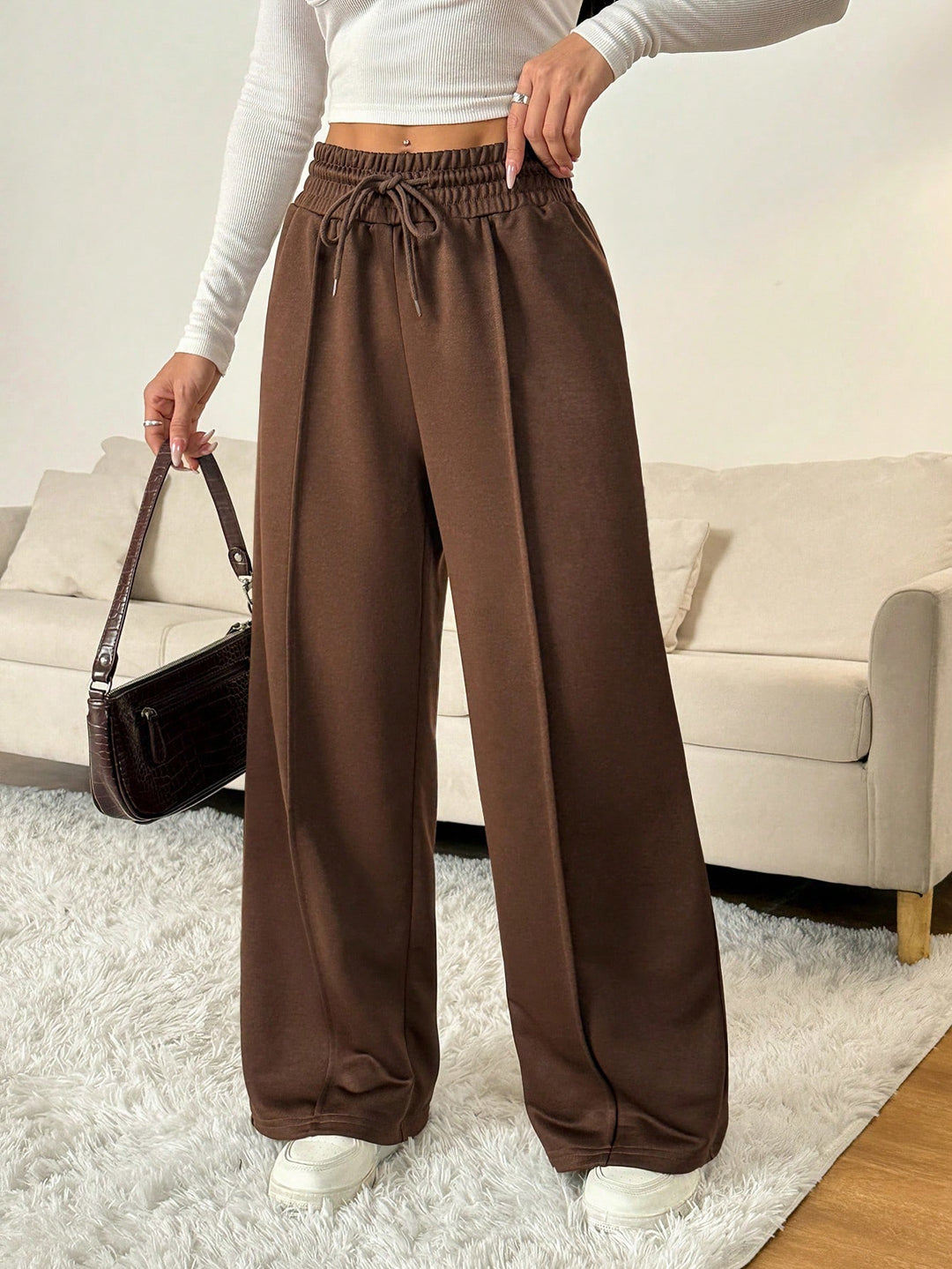 Pantaloni SHEIN, maro