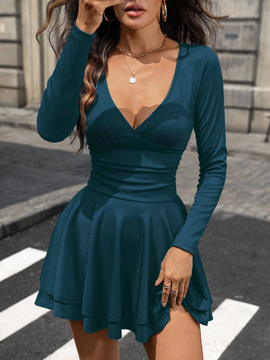 SHEIN mini ruha, türkizkék