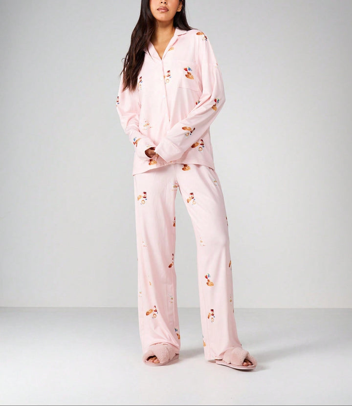 Compleu pijamale SHEIN, roz