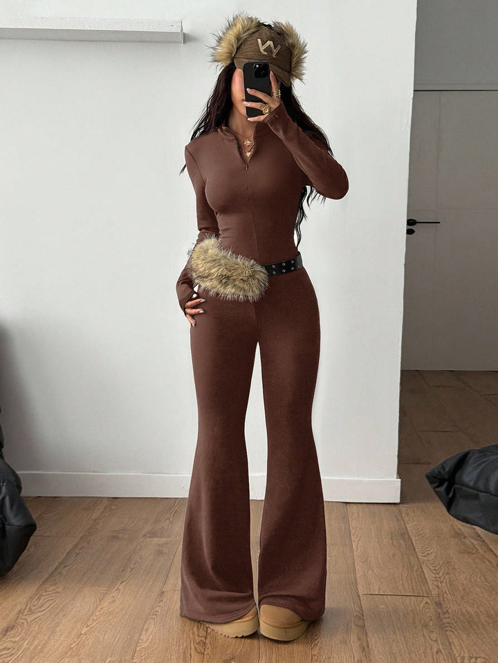 Pantaloni SHEIN, maro
