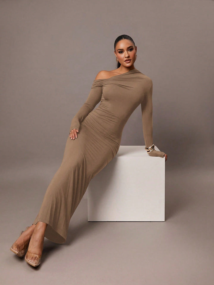 Rochie maxi SHEIN, bej