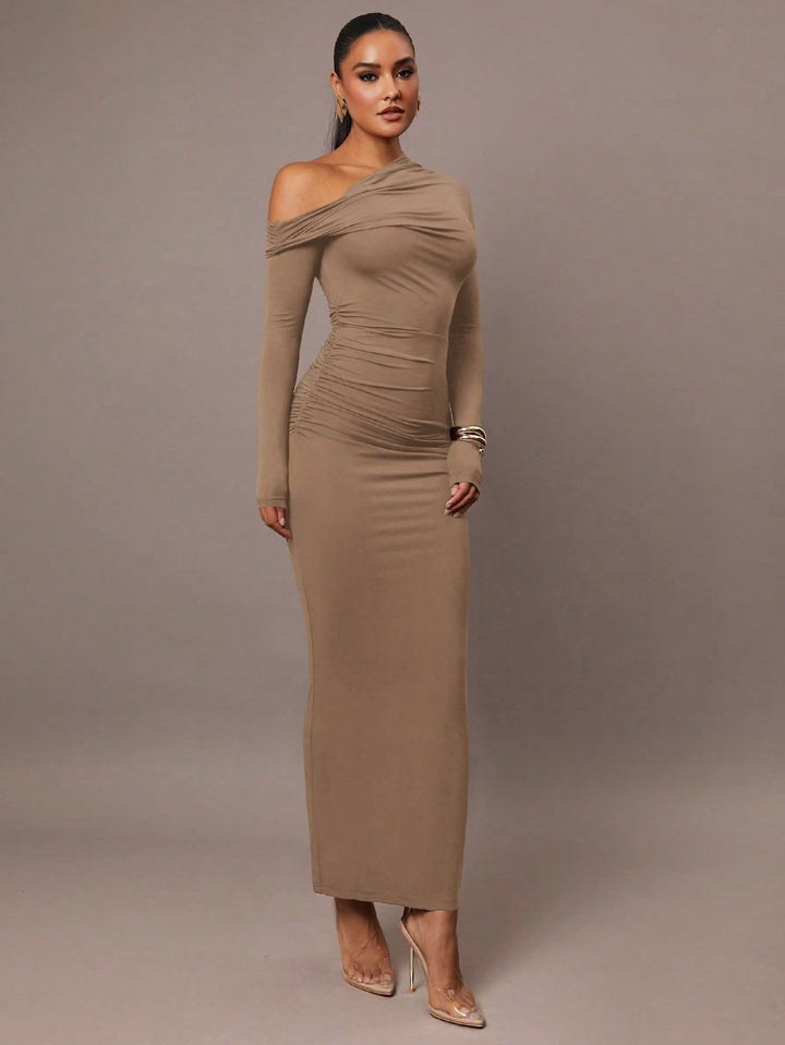 Rochie maxi SHEIN, bej