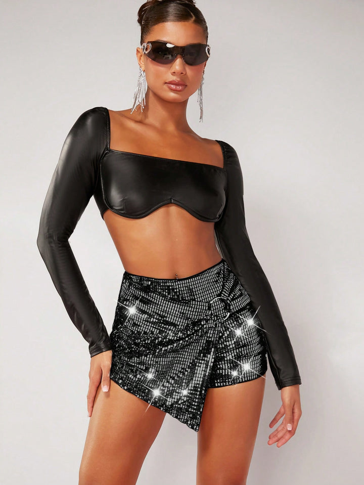 Pantaloni scurți SHEIN, negru