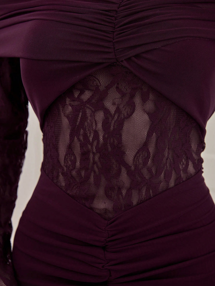 SHEIN bordó maxi ruha