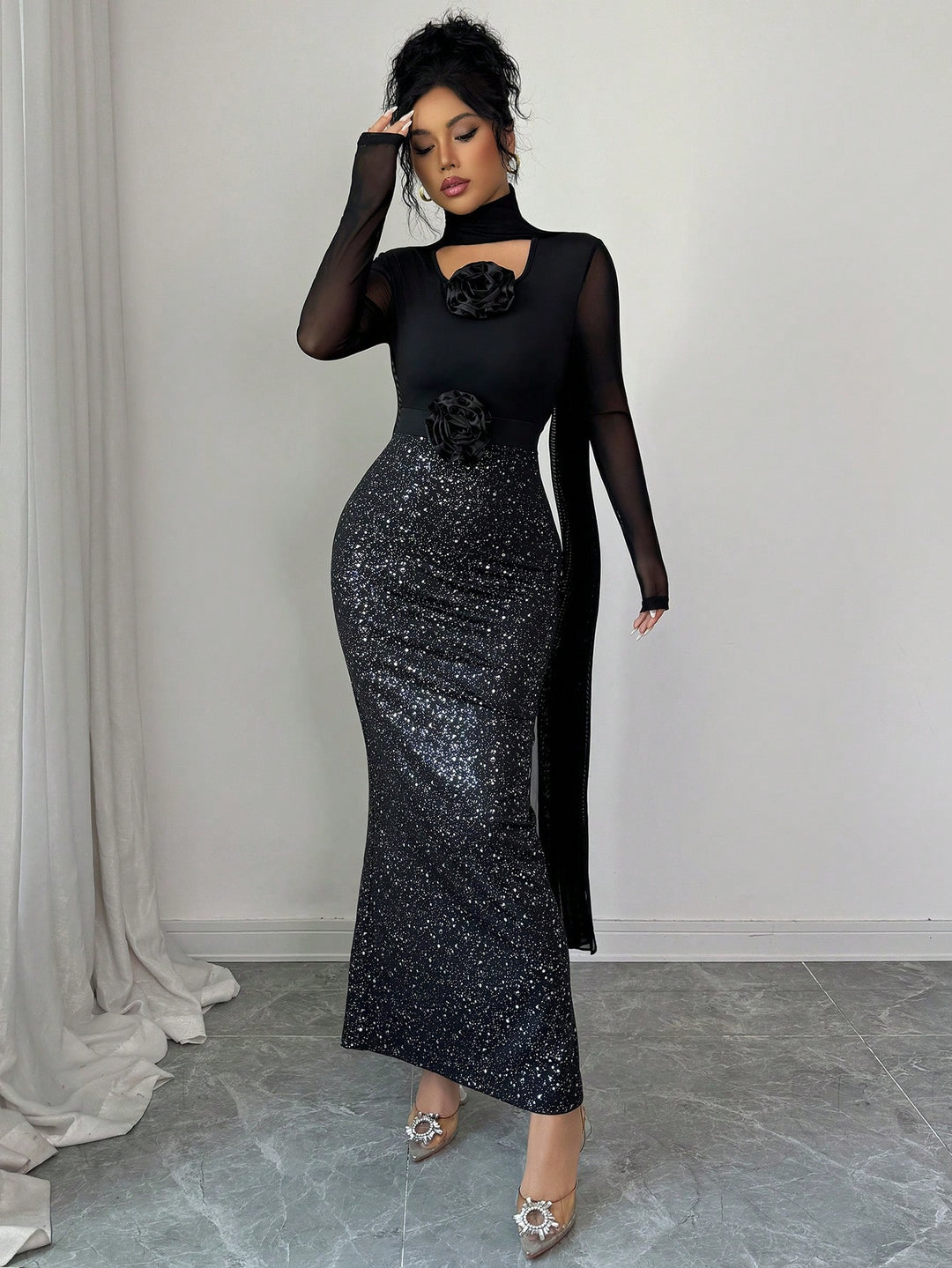Rochie maxi SHEIN, negru