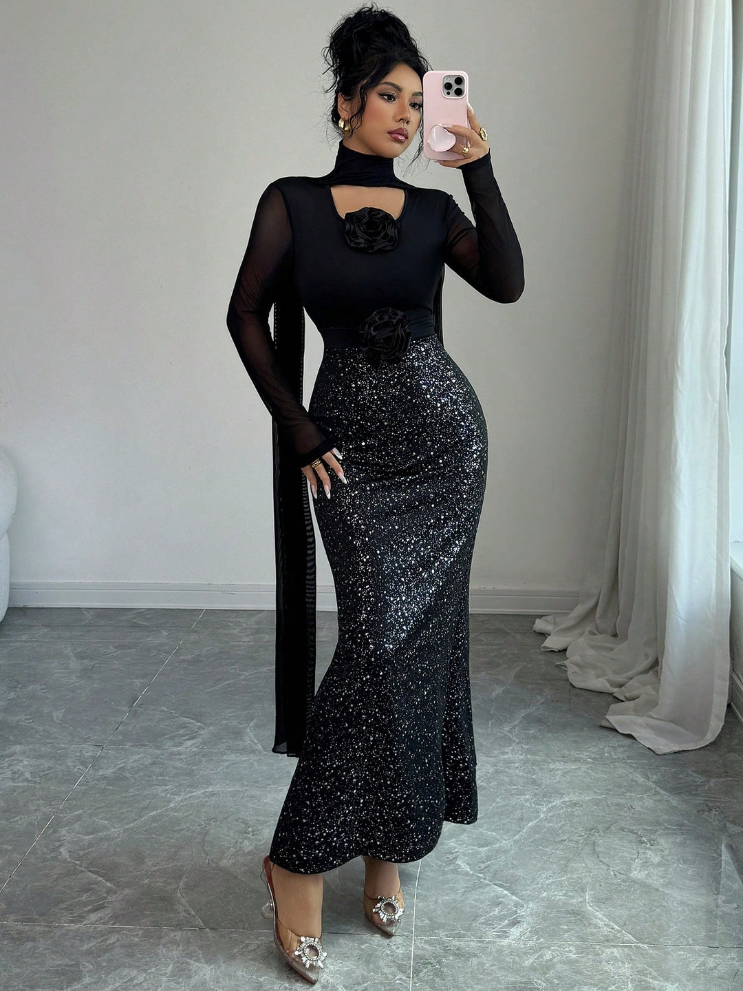 Rochie maxi SHEIN, negru