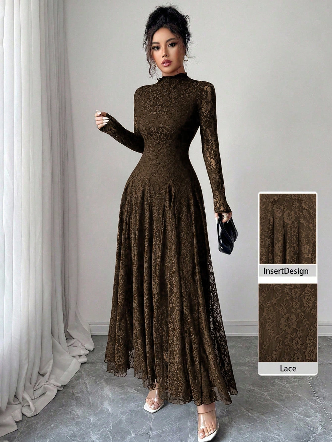Rochie maxi SHEIN, maro