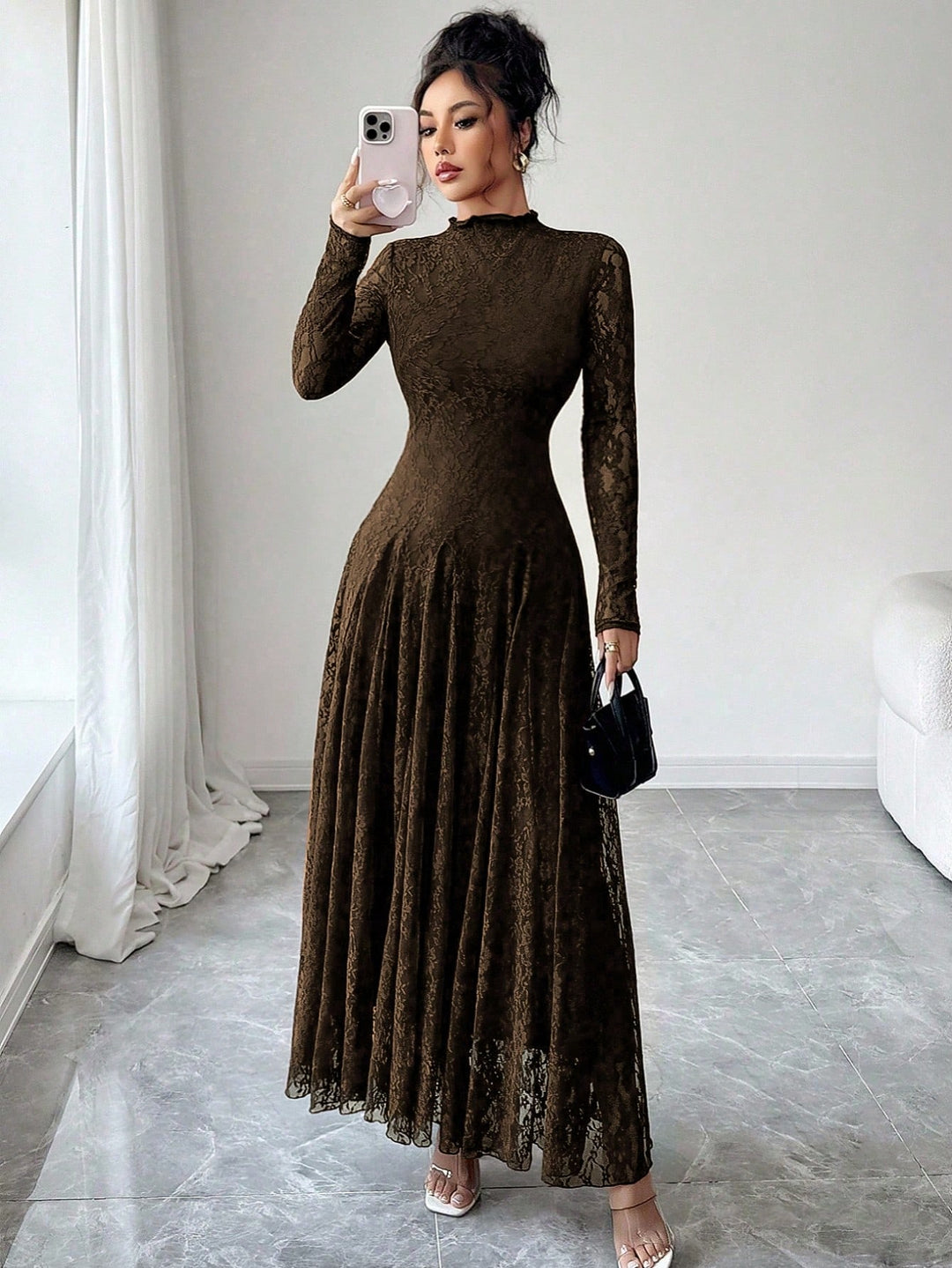 Rochie maxi SHEIN, maro