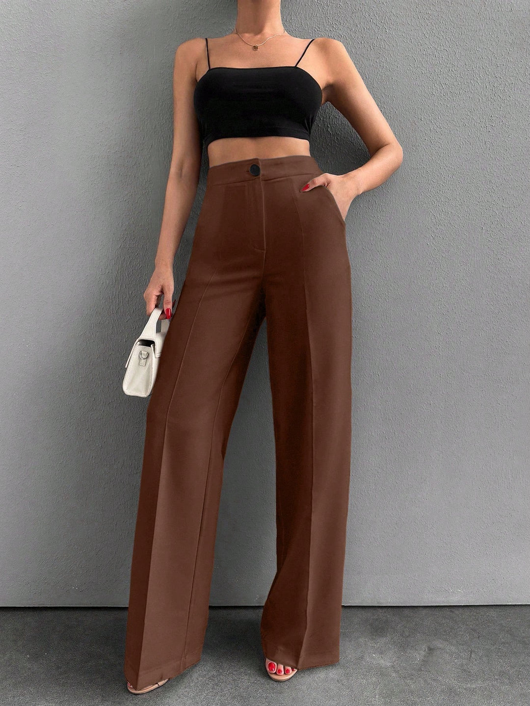 Pantaloni SHEIN, maro