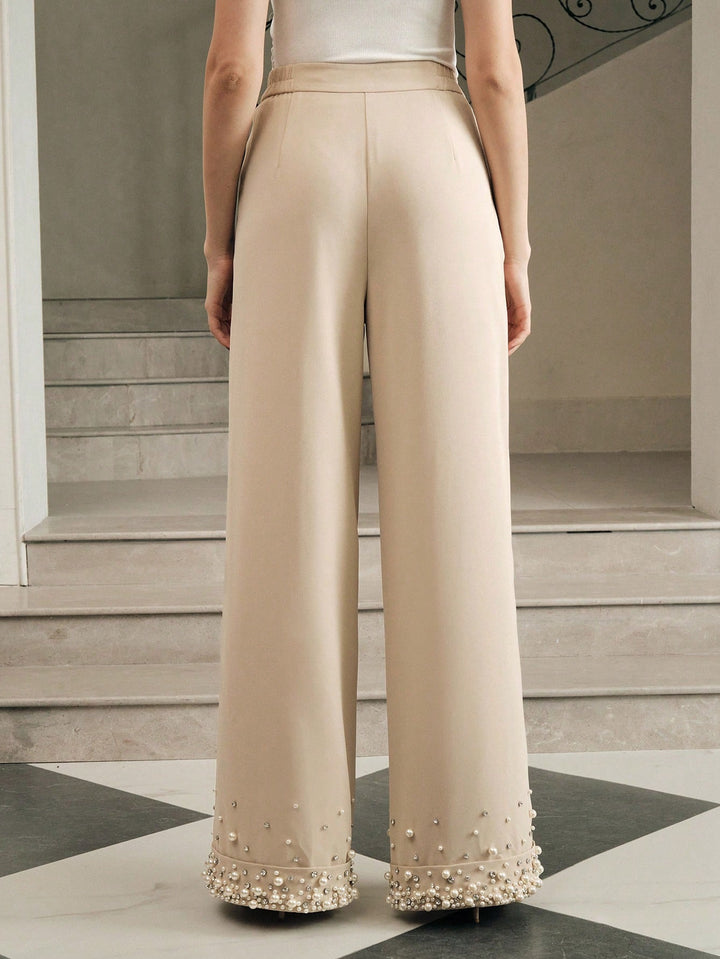 Pantaloni Anewsta by Shein, bej