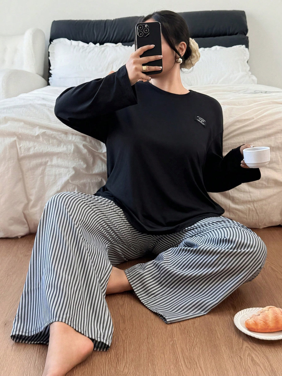 Set pijamale SHEIN, negru