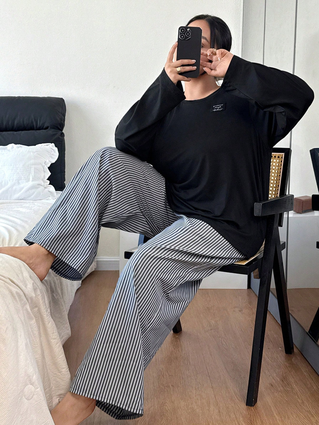 Set pijamale SHEIN, negru