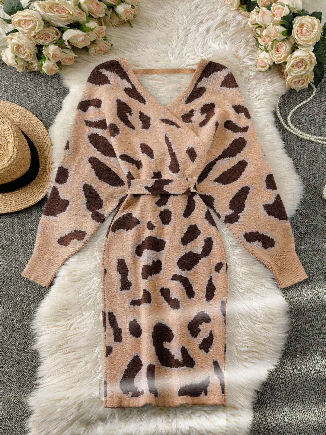 Rochie midi SHEIN, maro
