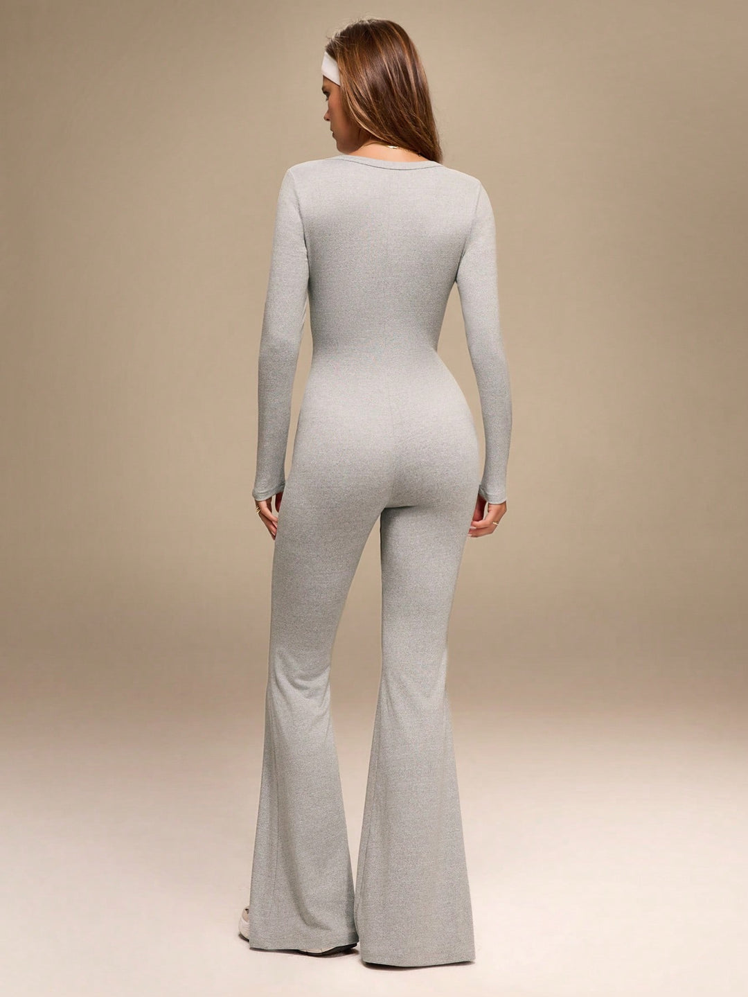 SHEIN Hosszú sztreccs jumpsuit, szürke