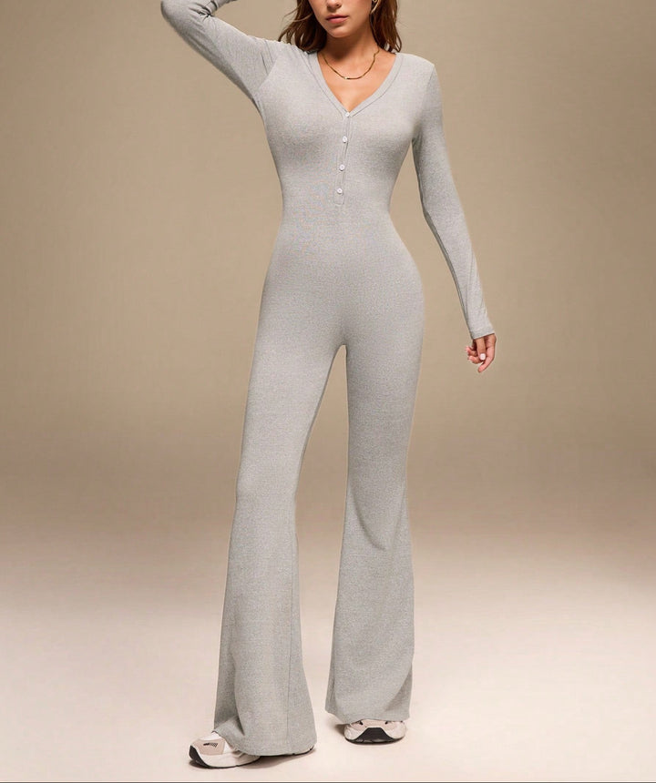 SHEIN Hosszú sztreccs jumpsuit, szürke