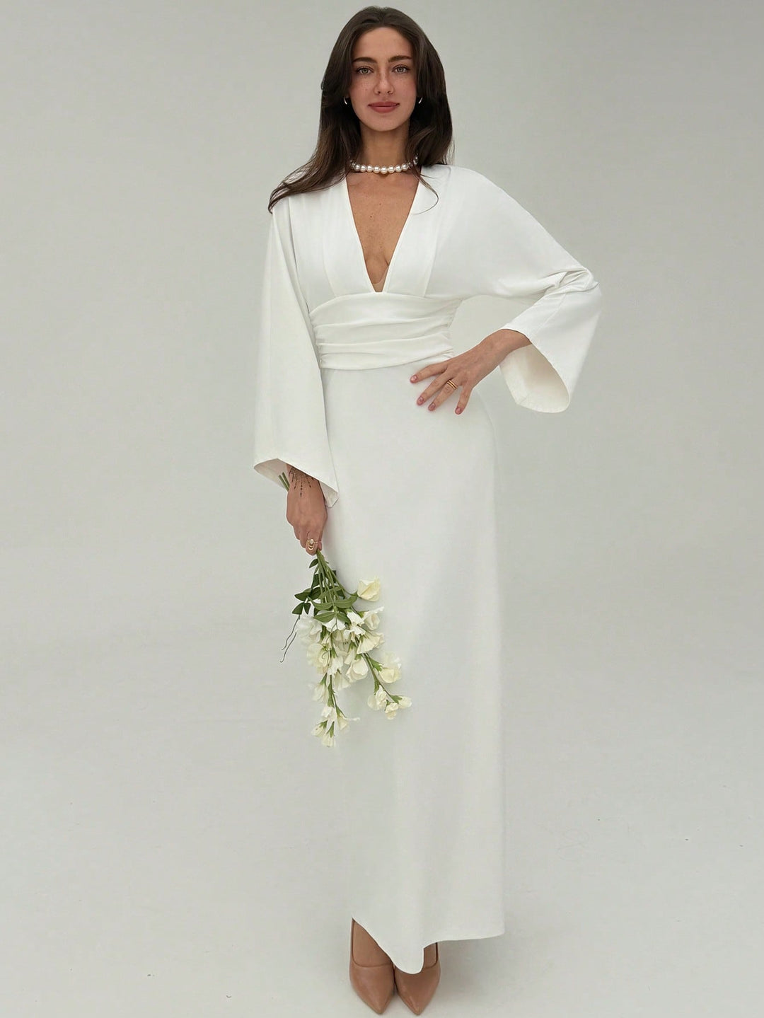 Rochie maxi SHEIN, alb