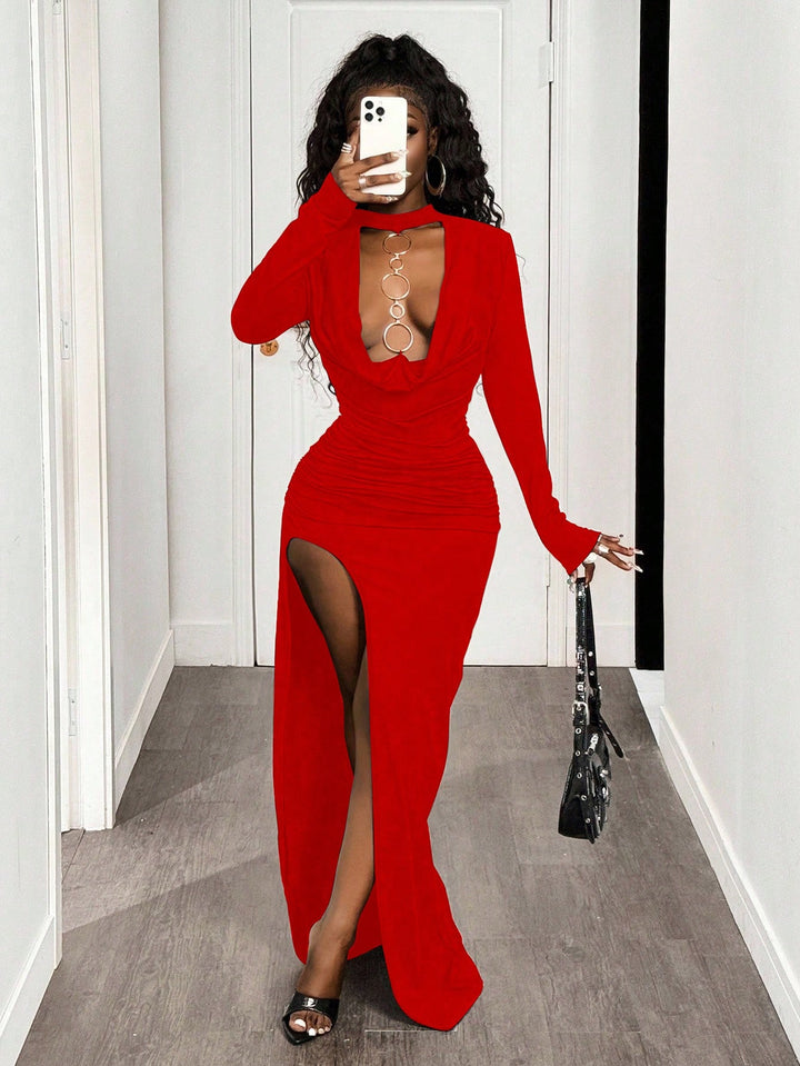 SHEIN maxi ruha, piros
