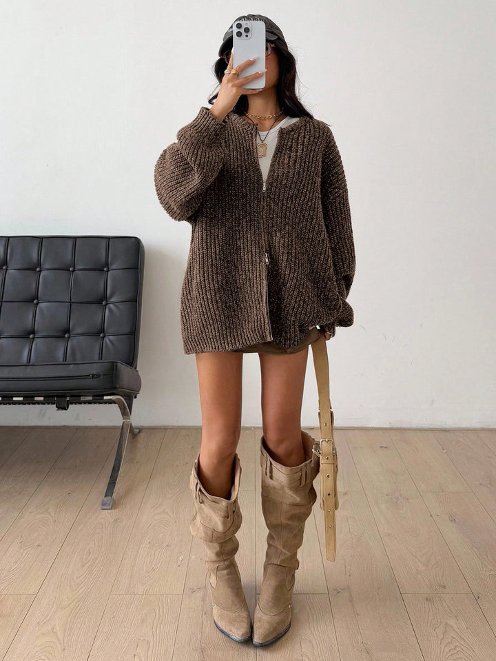 Cardigan SHEIN, maro