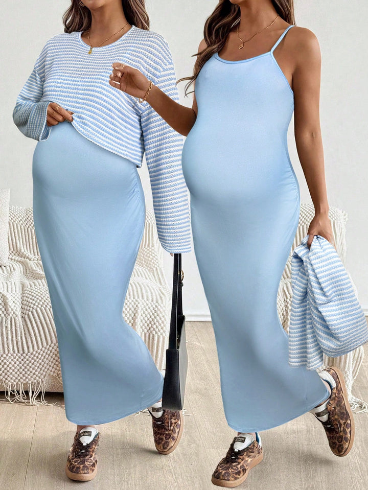 SHEIN ruhakészlet és kardigán, kék