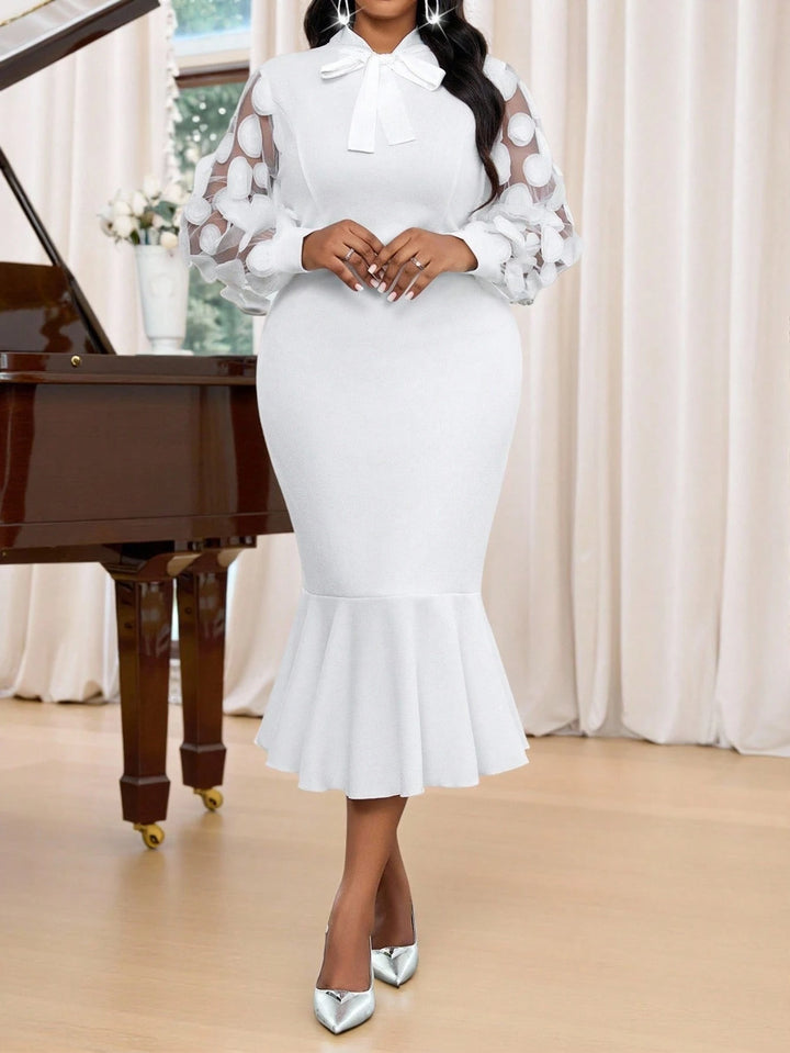 Shein Curve+ maxi ruha, fehér