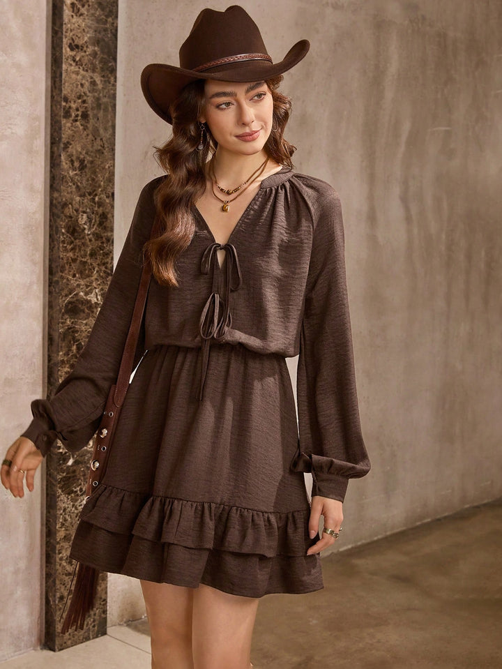 SHEIN mini ruha, barna