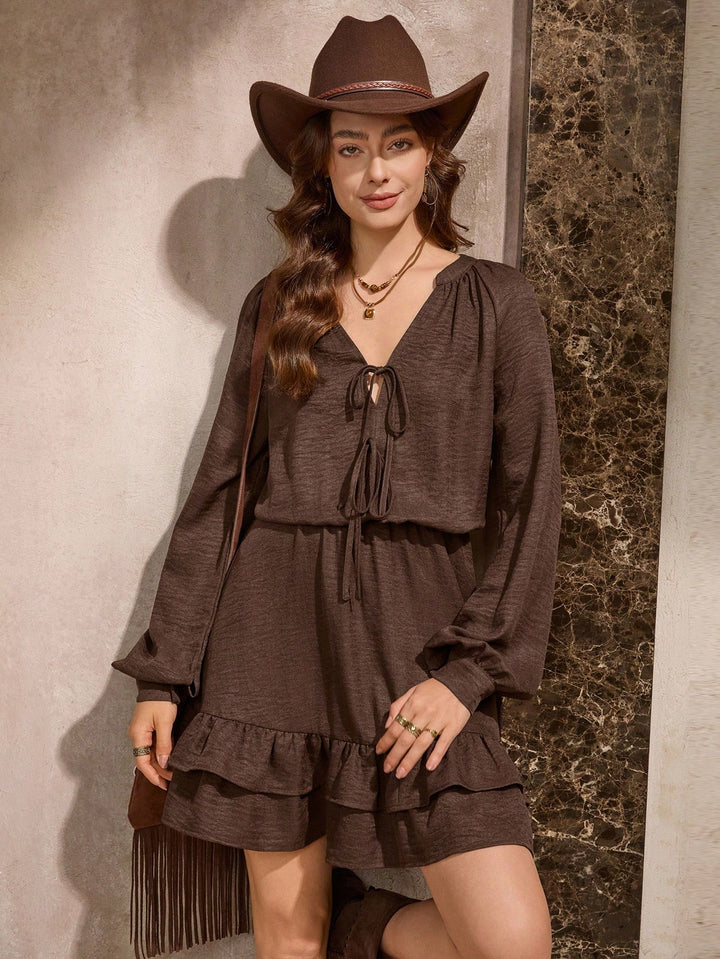 SHEIN mini ruha, barna