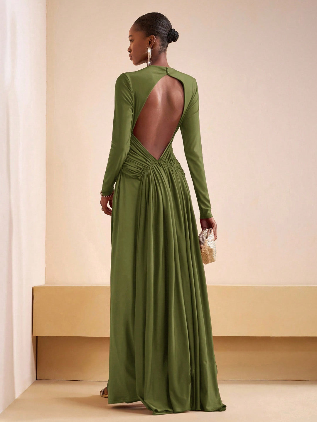 Rochie maxi SHEIN, kaki