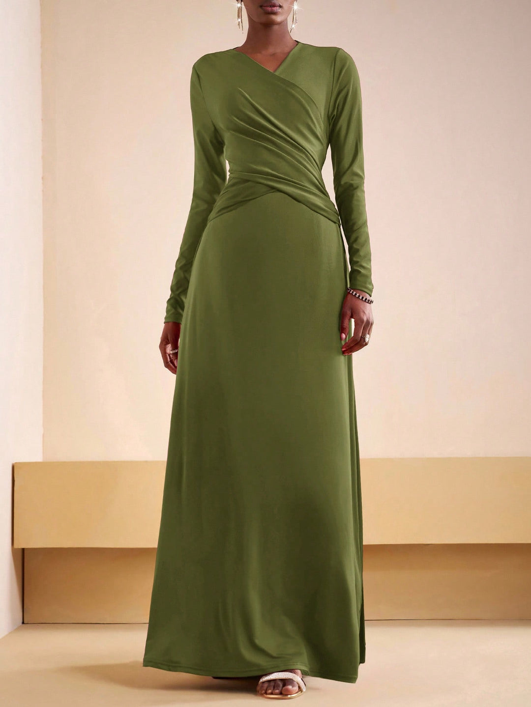 Rochie maxi SHEIN, kaki
