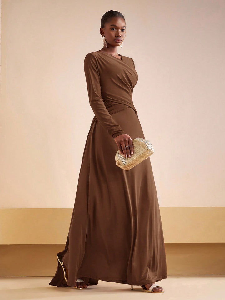 Rochie maxi SHEIN, maro
