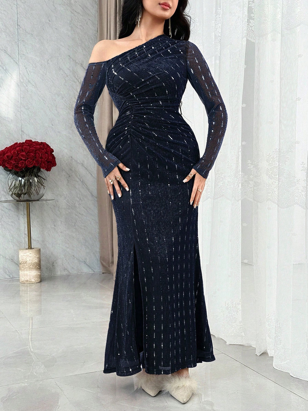 Rochie midi SHEIN, albastru