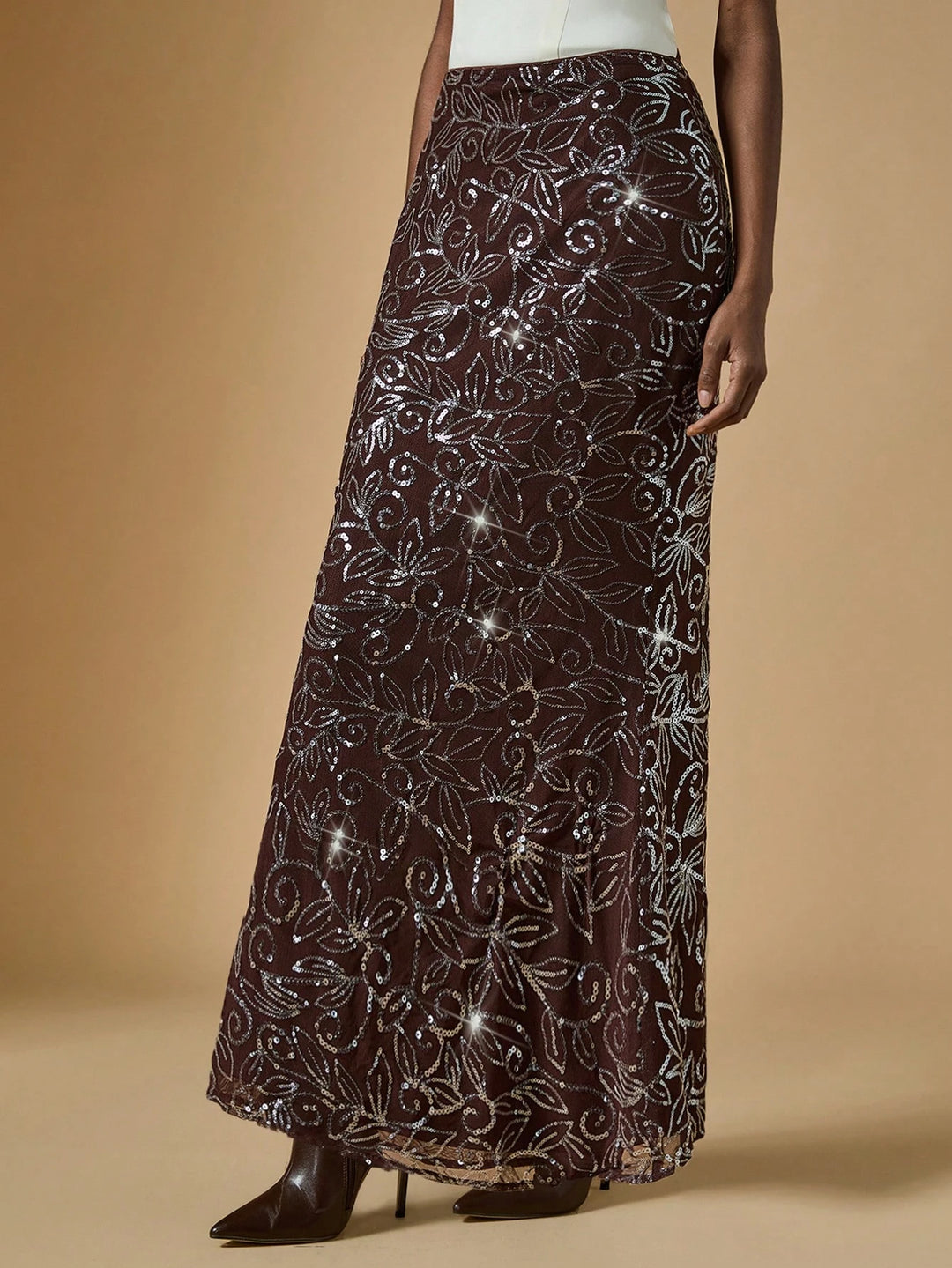 SHEIN Maxi Szoknya, Barna