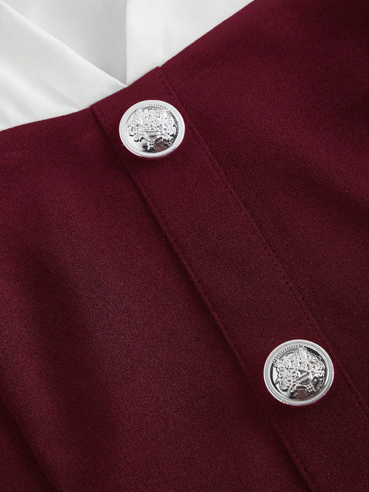 Cămașă elegantă SHEIN, vișiniu
