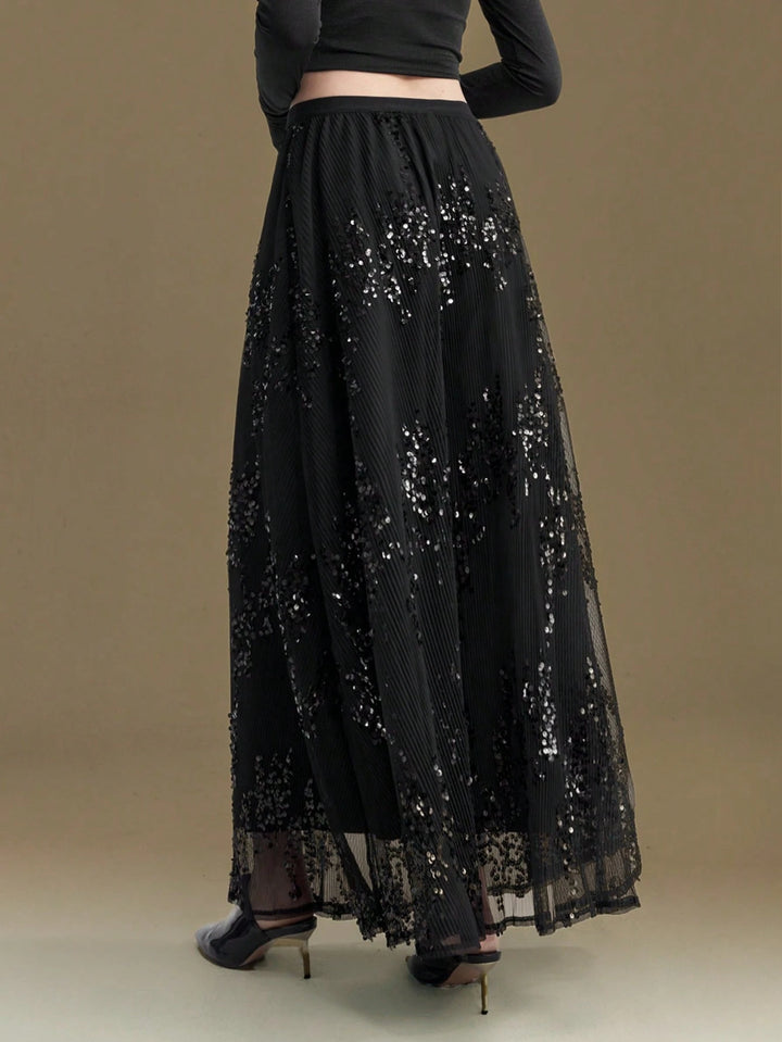 Shein maxi szoknya, fekete