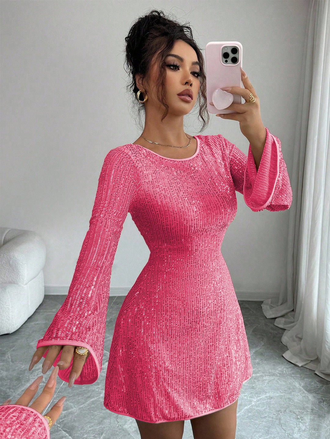 Rochie scurtă SHEIN, roz