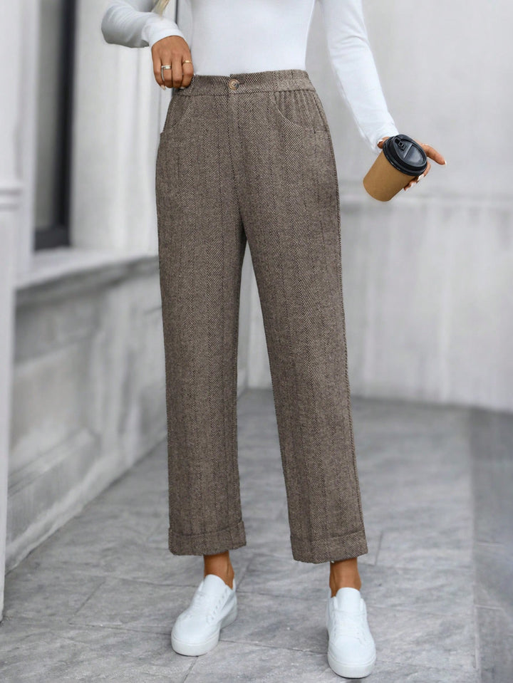Pantaloni SHEIN, maro