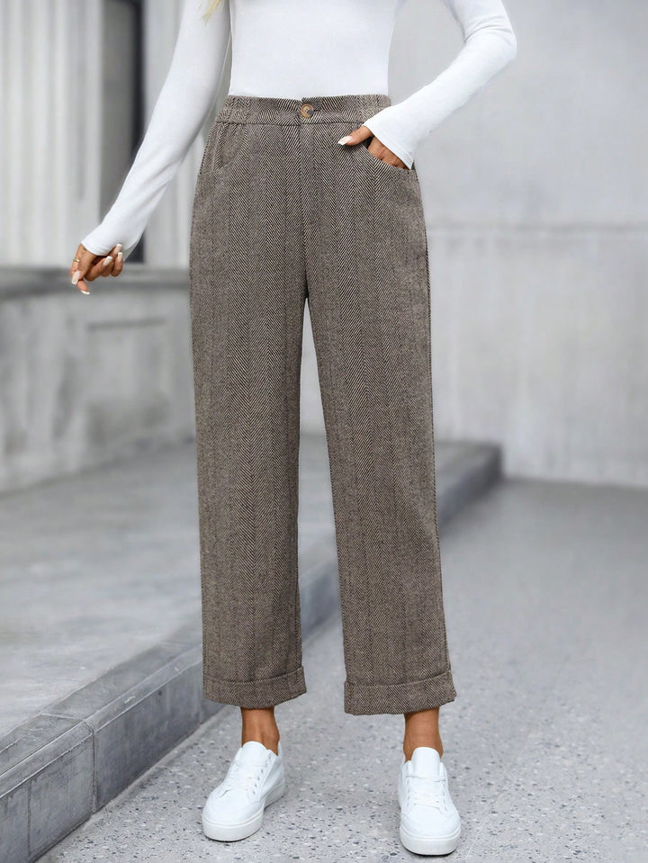 Pantaloni SHEIN, maro